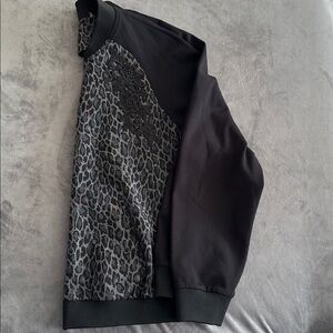 Black and Leopard Print Sweatshirt